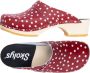 Skolys W-320.06 klompen clogs tuinklompen werkklompen dames verpleegkundige ziekenhuis instap rood + witte stippen - Thumbnail 2