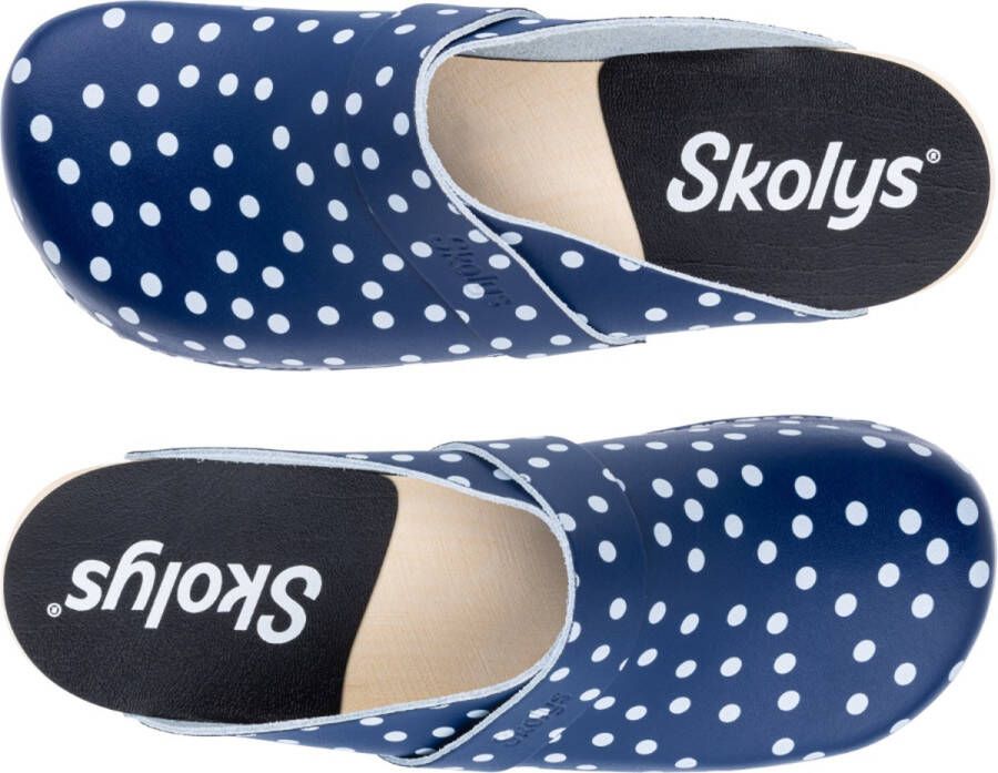 Skolys W-320.10 klompen blauw + witte stippen