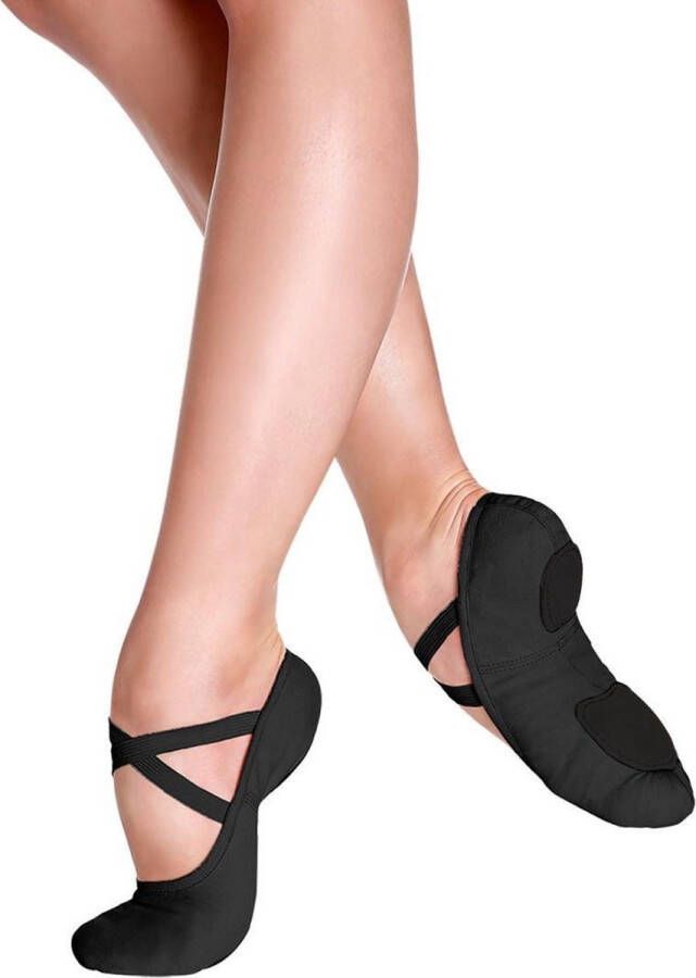 Só Dança Balletschoenen Zwart van Elastisch Canvas & So Danca SD16 Splitzool Schoen