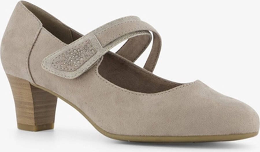 Softline dames pumps met bandje taupe Bruin