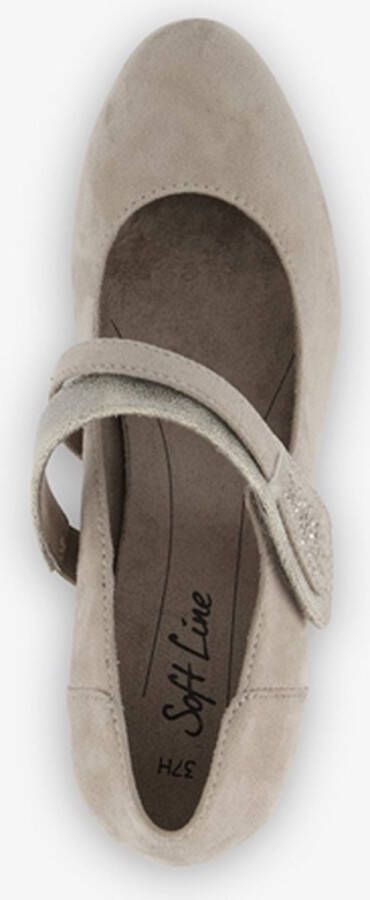 Softline dames pumps met bandje taupe Bruin