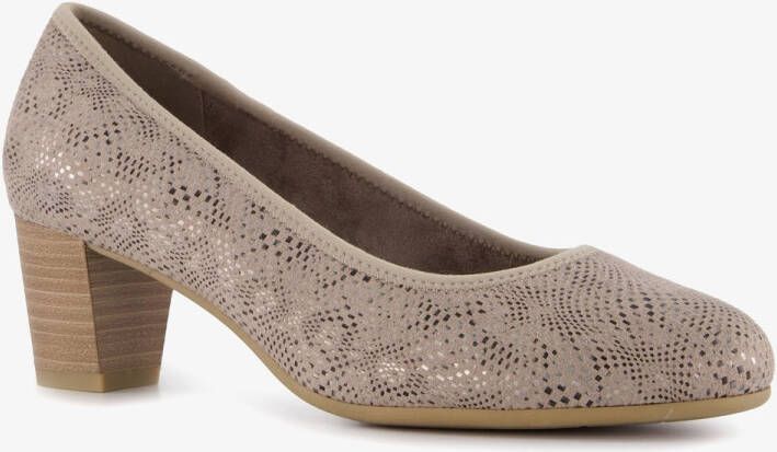 Softline dames pumps met slangenprint taupe Bruin