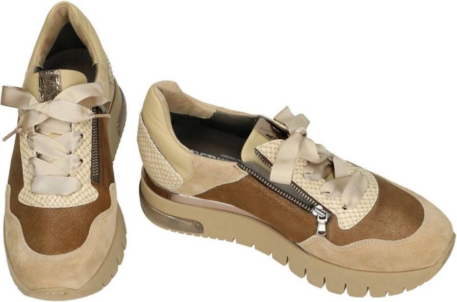 Softwaves -Dames camel sneakers