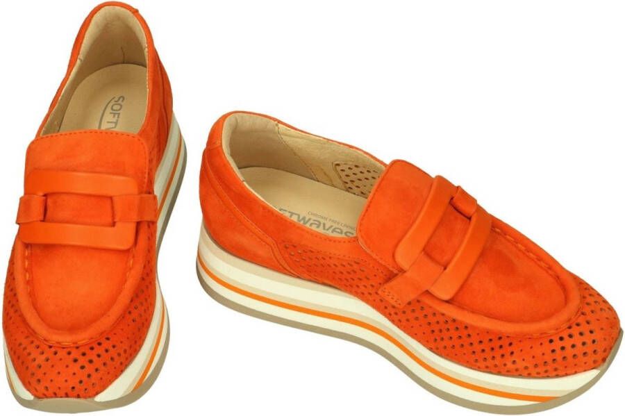 Softwaves -Dames oranje ballerina's & mocassins