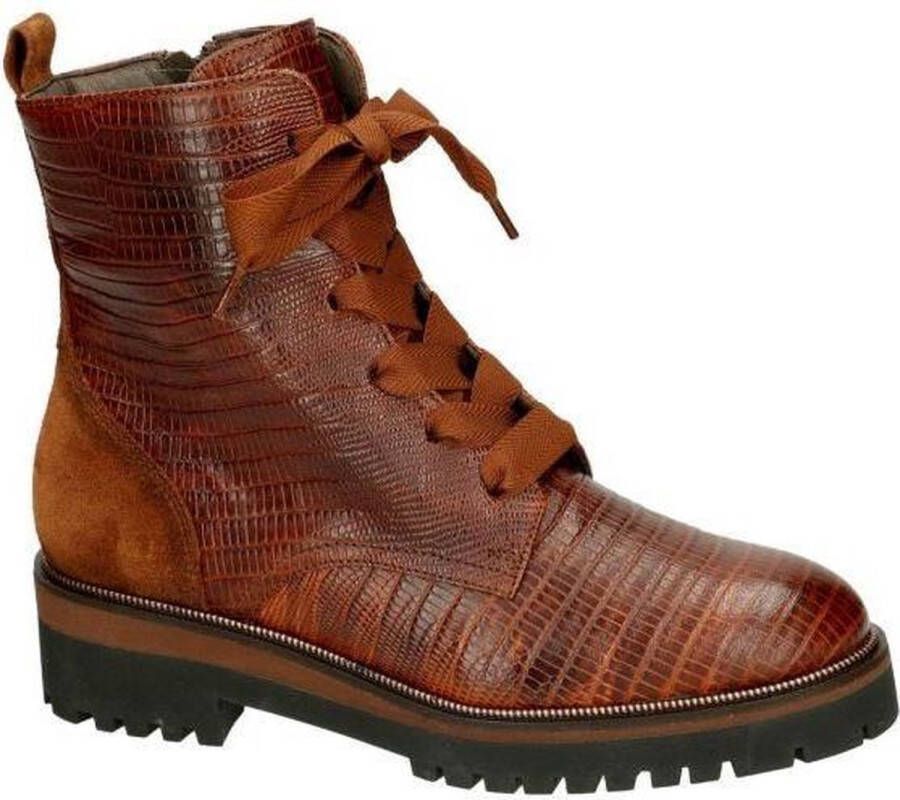 Softwaves Dames Veterboots Cognac Caramel