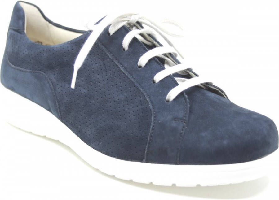 Solid 80033 Blauwe dames veterschoenen wijdte K