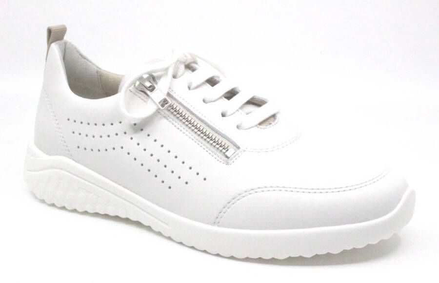 Solidus Solid 10234 Witte dames sneaker met rits en uitneembaar voetbed wijdte H