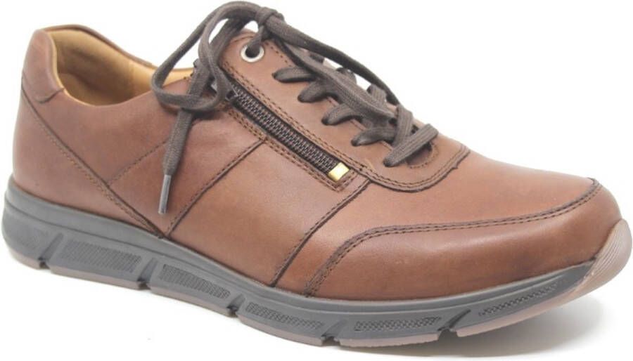 Solidus Solid 30309 Bruine heren veterschoenen met rits wijdte K