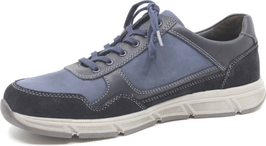 Solidus Solid 80433 Blauwe heren sneaker met rits wijdte H