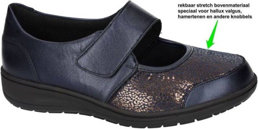 Solidus Solid Dames blauw donker ballerina's & mocassins