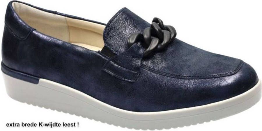 Solidus Solid Dames blauw donker ballerina's & mocassins