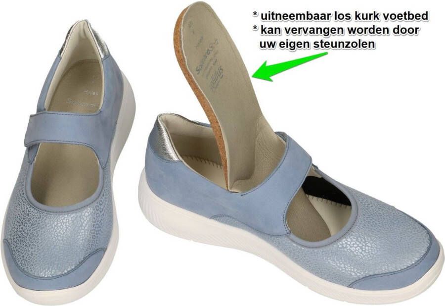 Solidus Solid Dames blauw licht ballerina's & mocassins