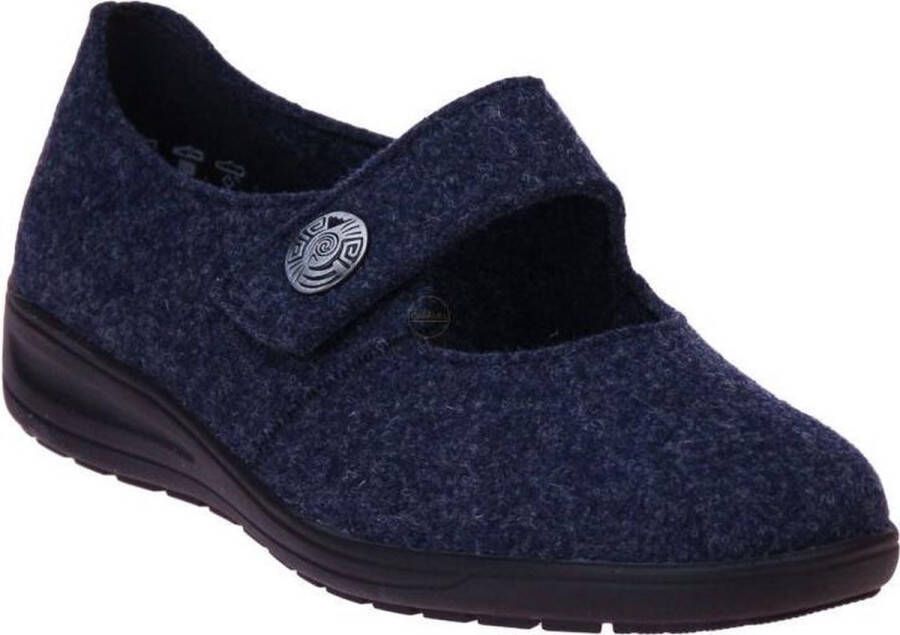 Solidus Kate Rewooly Blauw Ballerina Pantoffel