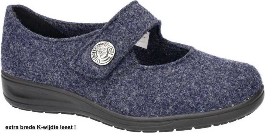 Solidus Kate Rewooly Blauw Ballerina Pantoffel