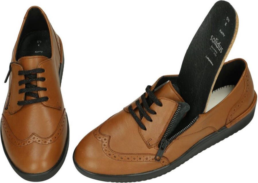 Solidus Solid Dames cogna caramel lage gesloten schoenen