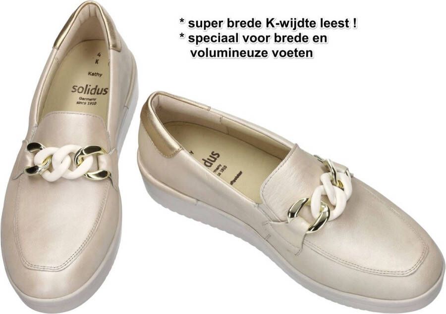 Solidus Solid Dames off-white ecru parel ballerina's & mocassins