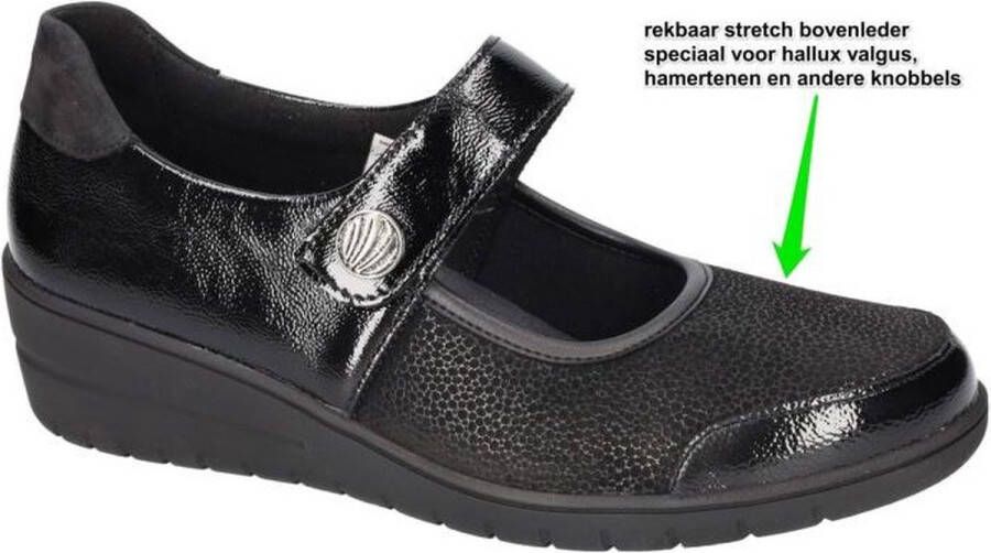 Solidus Solid Dames zwart ballerina's & mocassins