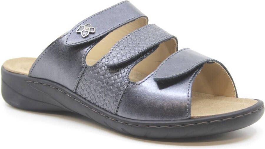 Solidus Wellness special zwart metallic slipper Kleur Zwart)