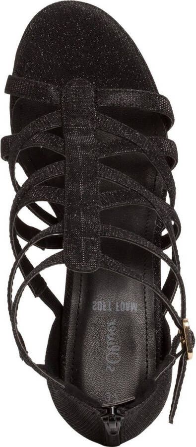 S.Oliver Sandalen Glitter zwart Textiel