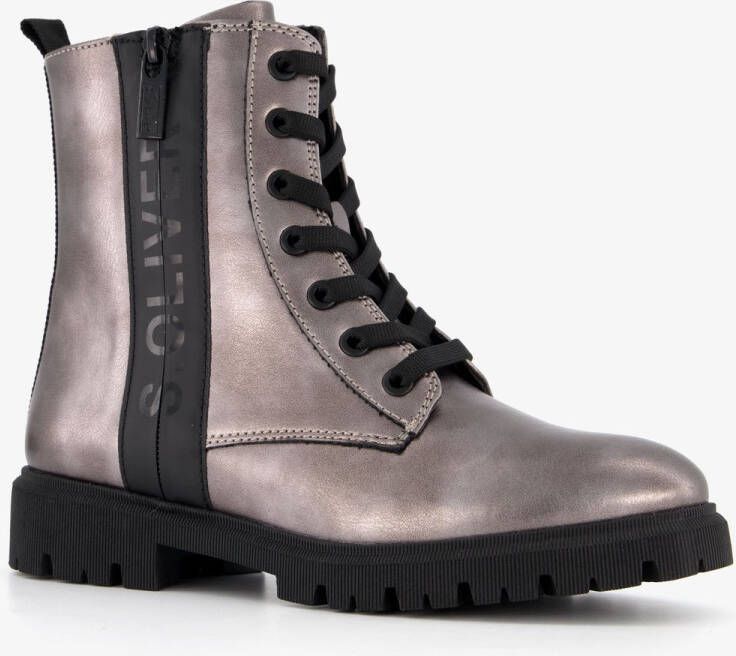 S.Oliver dames veterboots metallic grijs