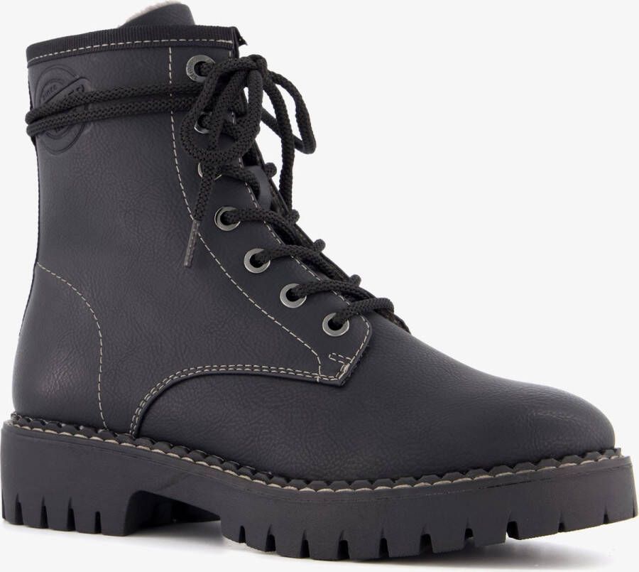 S.Oliver gevoerde dames veterboots zwart