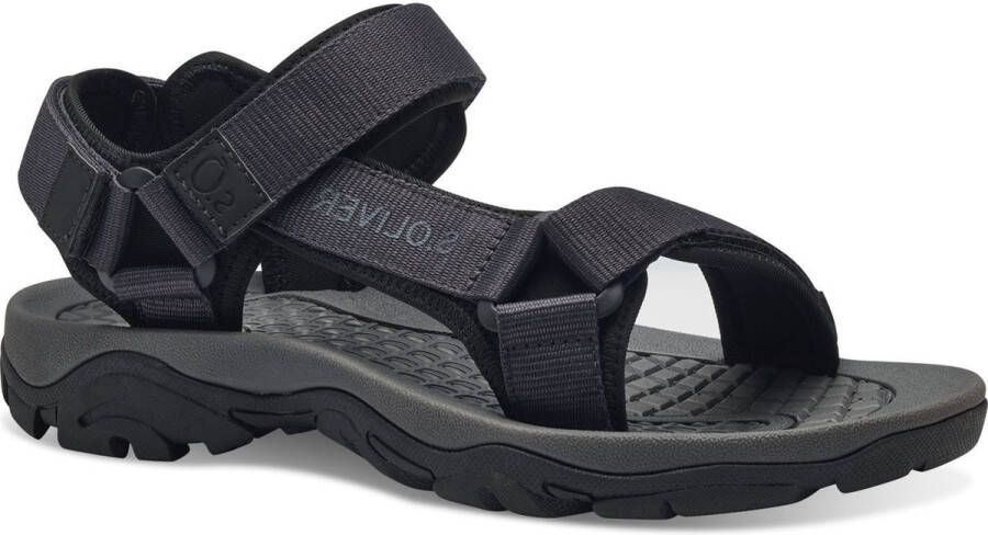 S.Oliver Zwarte Casual Open Platte Sandalen Black Heren