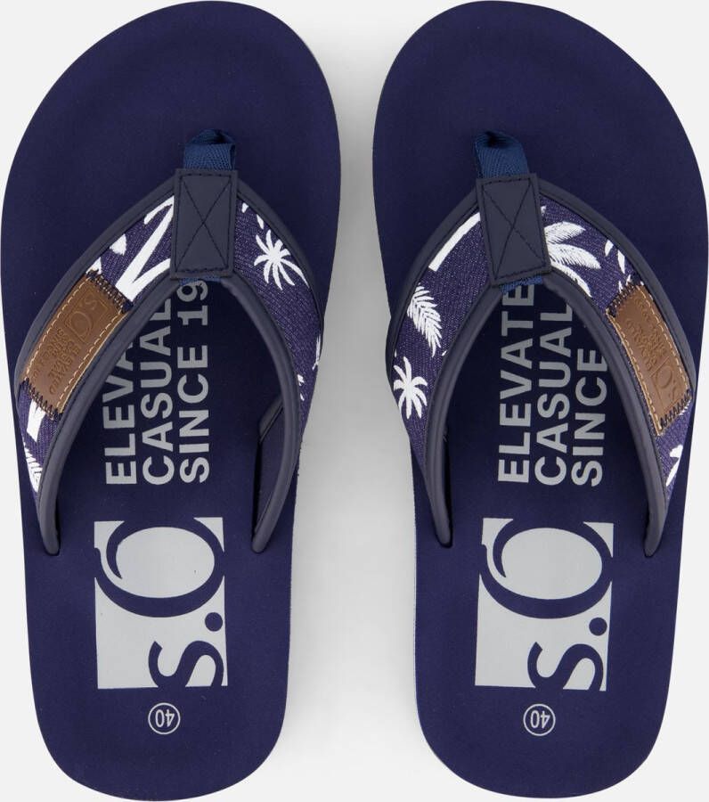 S.Oliver Slippers blauw Textiel