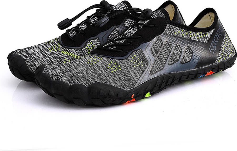 SOMIC Barefoot Schoenen Trail Running Schoenen Fitnessschoenen -Outdoor Ademend Antislip Instelbaar Schnell Trocknend trailschoenen Zwart