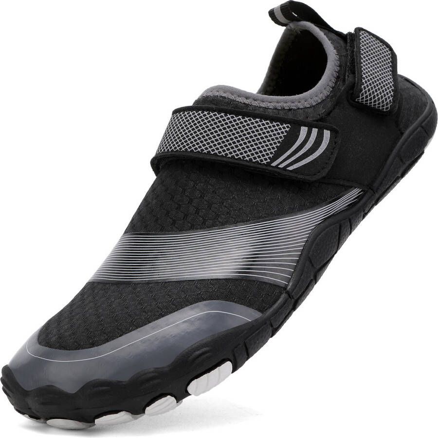 SOMIC Barefoot Schoenen Trail Running Schoenen Fitnessschoenen -Outdoor Ade d Antislip Instelbaar Klittenband Schnell Trocknend trailschoenen Zwart