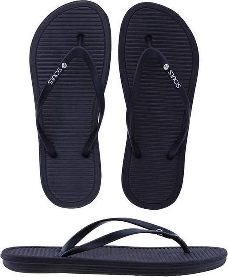 Souls Slippers Slim Line Black Sparkle