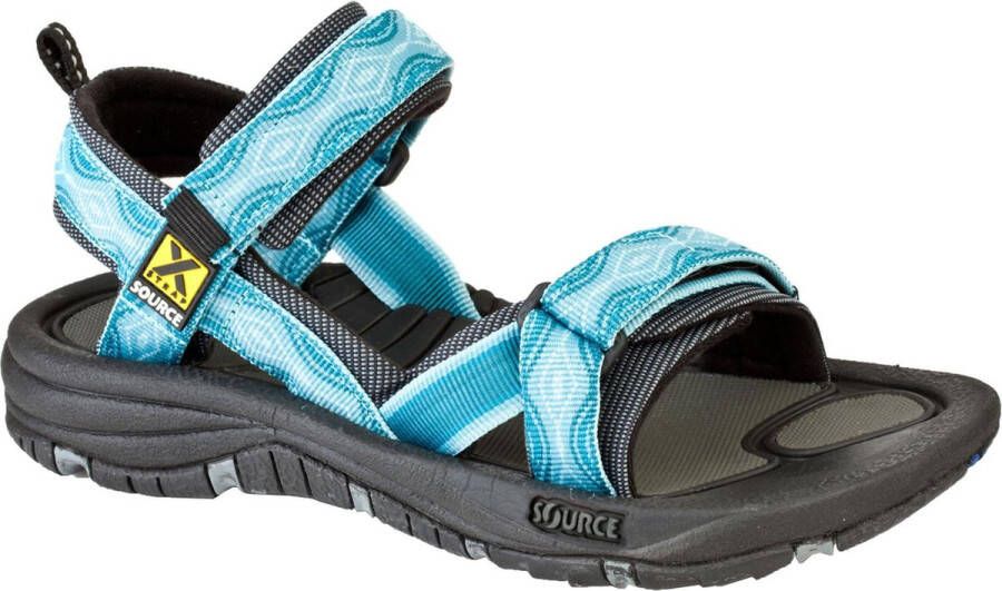 Source Classic Sandaal dames Wandelsandalen Vrouwen blauw wit zwart