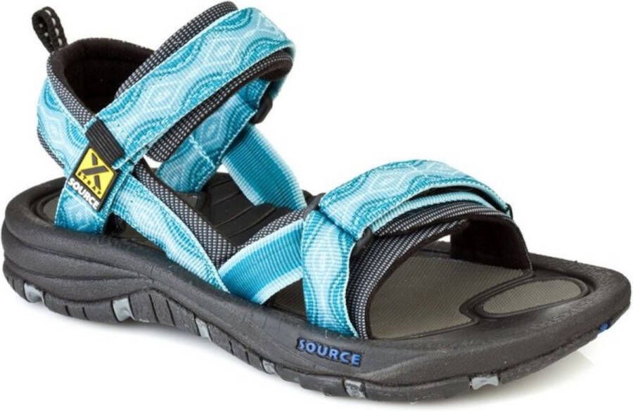 Source Classic Sandaal dames Wandelsandalen Vrouwen blauw wit zwart