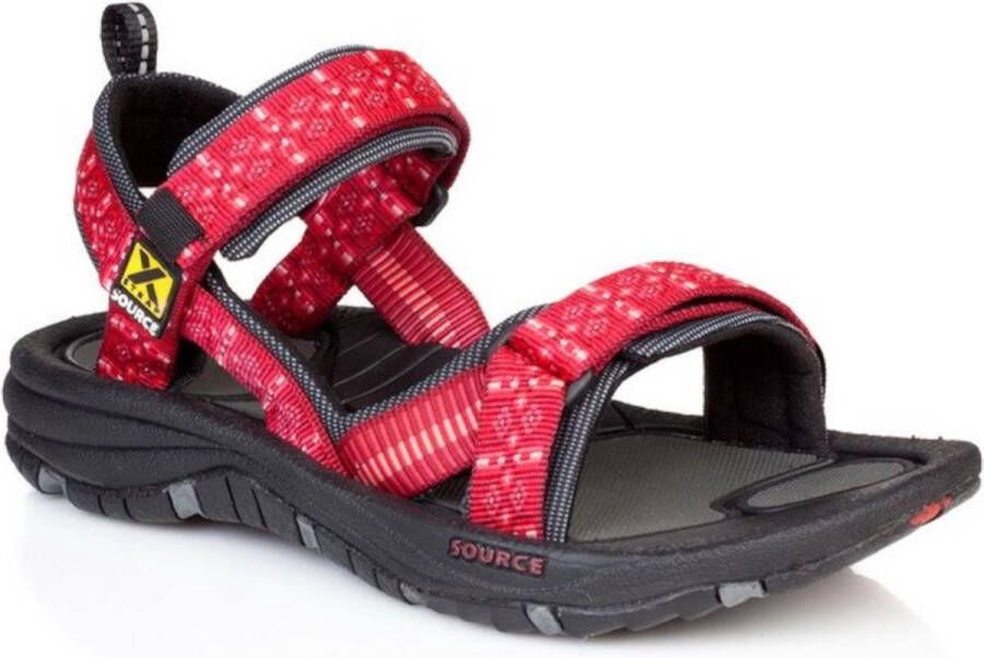 Source Classic Sandaal dames Wandelsandalen Vrouwen rood zwart wit