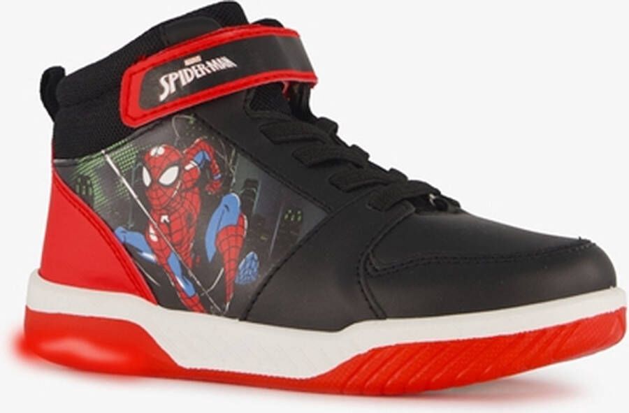 Spider-Man jongens sneakers met lichtjes zwart