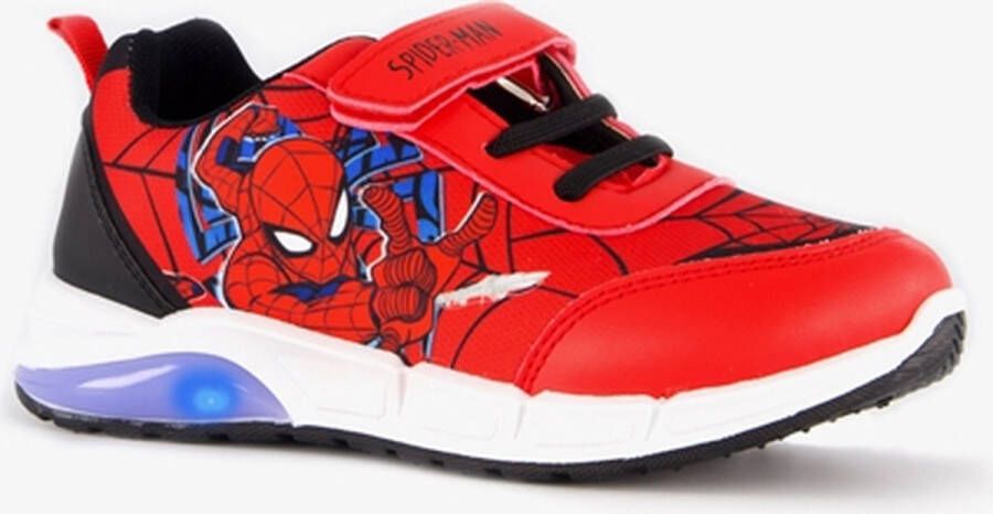 Spider-Man jongens sneakers rood met lichtjes