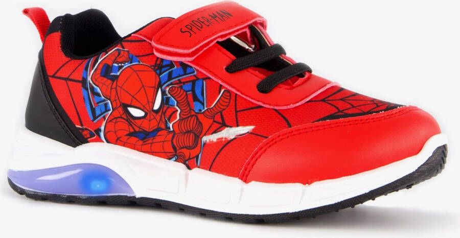 Spider-Man jongens sneakers rood met lichtjes