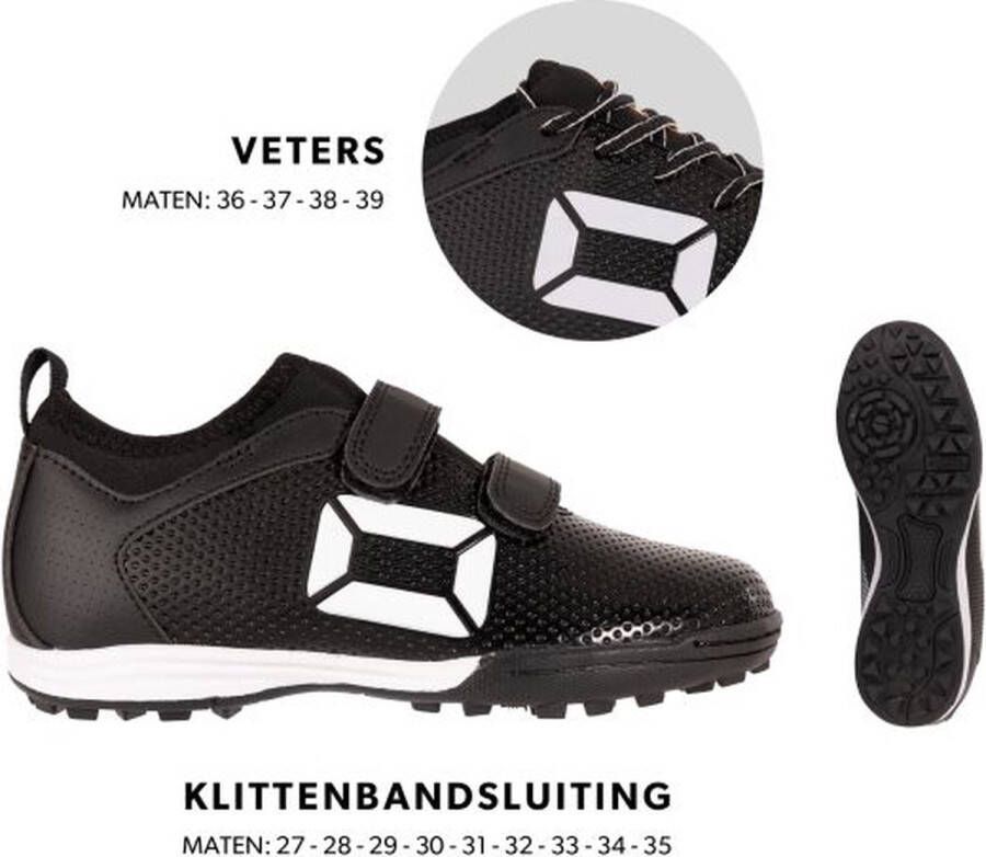 Stanno Fulture TF Jr. voetbalschoenen zwart wit Imitatieleer 33