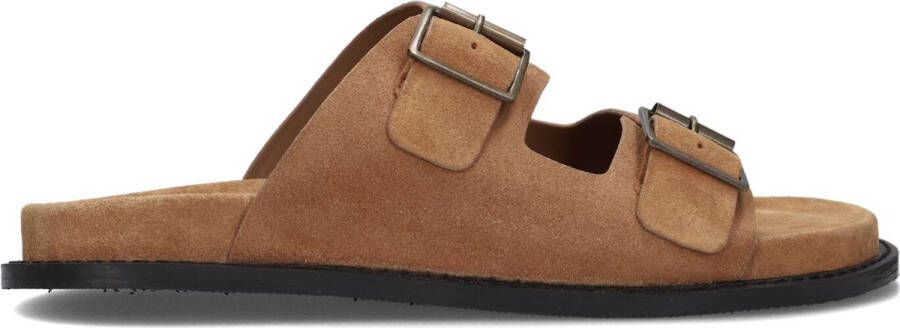 STEFANO LAURAN Slippers Heren 2 Gesp Bio Slipper 1 Maat: 42 Materiaal: Suède Kleur: Cognac