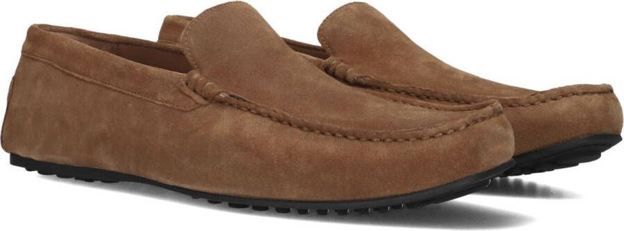 STEFANO LAURAN Mocassins Heren 2 Gesp Bio Slipper Maat: 46 Materiaal: Suède Kleur: Cognac