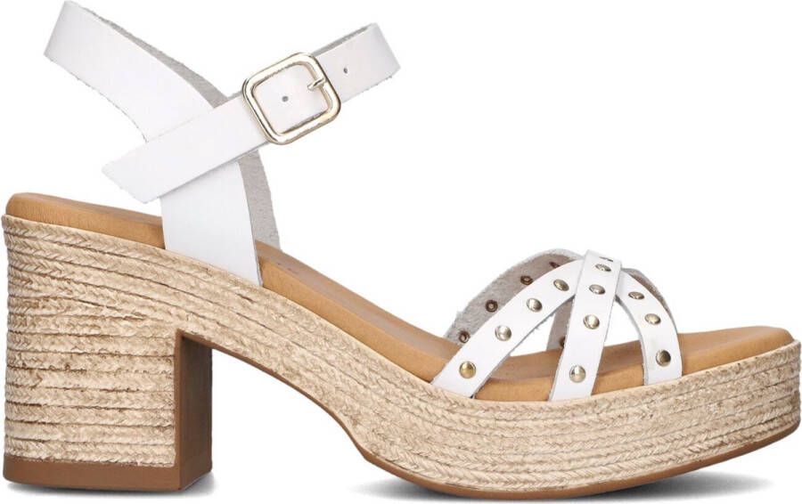 STEFANO LAURAN Sandalen Dames Led Sandaal Met Studs Th Maat: 39 Materiaal: Leer Kleur: Wit