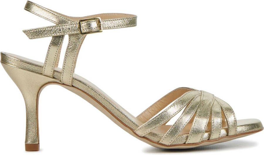 Stefano Lauran Sandalen Dames Damesschoenen Leer Blokhak hoogte S3129 Goud