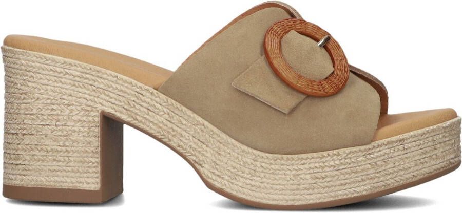 STEFANO LAURAN Muiltjes Dames Sue Slipper Met Gesp Th Maat: 39 Materiaal: Suède Kleur: Beige