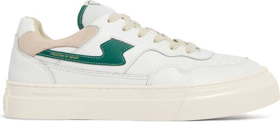 S.w.c. Stepney Workers Club Stepney Workers Club Pearl Strike Leather Sneakers White Green Beige