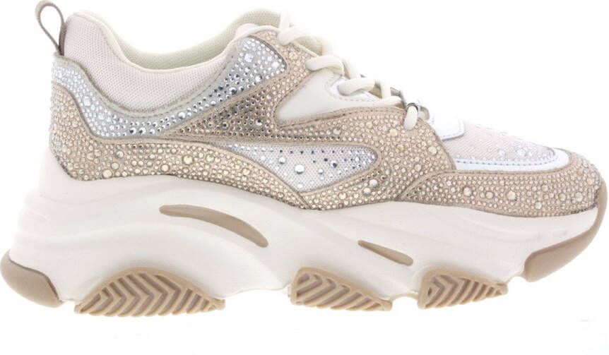 Steve Madden Dames Sneakers Privy Silver gold Cream Zilver