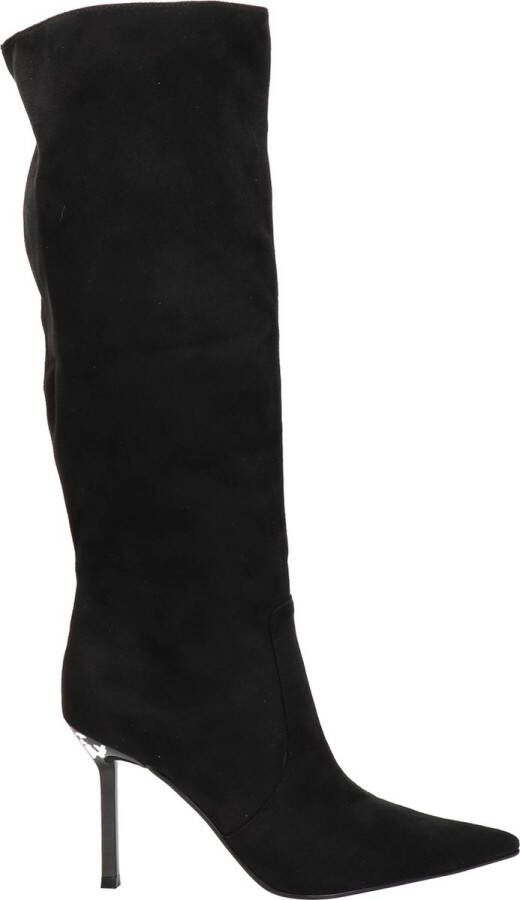 Steve Madden Zwarte Microsuede Intruder Hoge Laars Black Dames