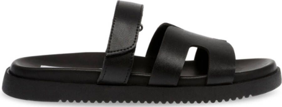 STEVE MADDEN Missile-E Zwart Leer Platte sandalen Dames