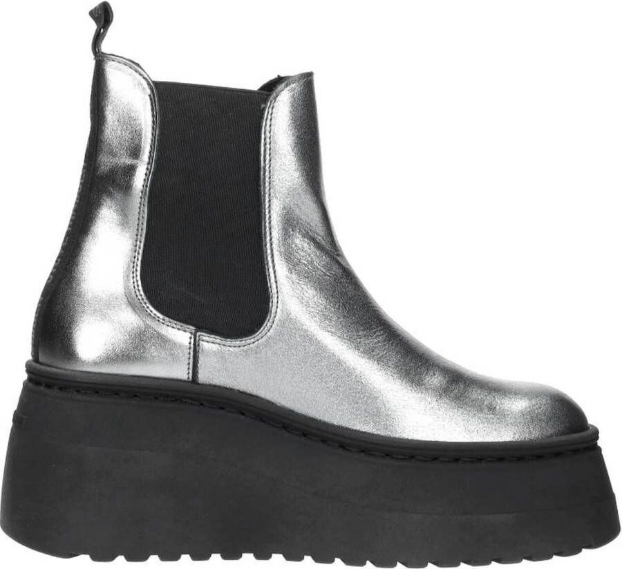 Steve Madden Pegasus Enkellaarsjes Plat Zilverkleur