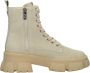 Steve Madden Chunky Sole Leren Laarzen Beige Dames - Thumbnail 1