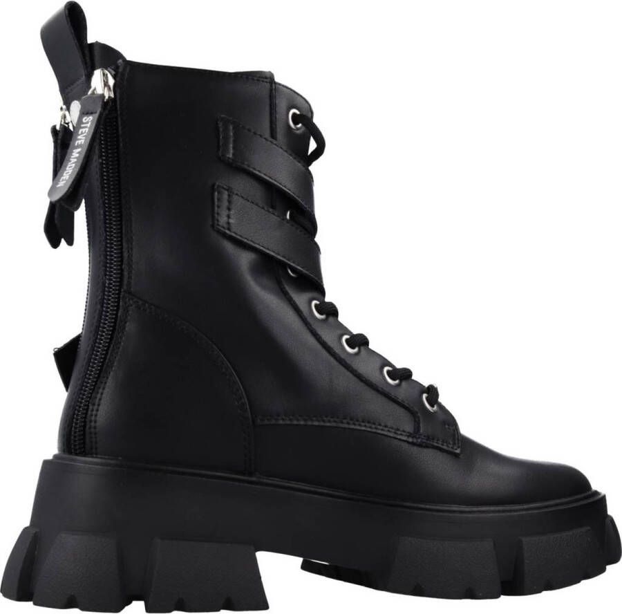 STEVE MADDEN Traction Zwart Leerlook Veterboots Dames