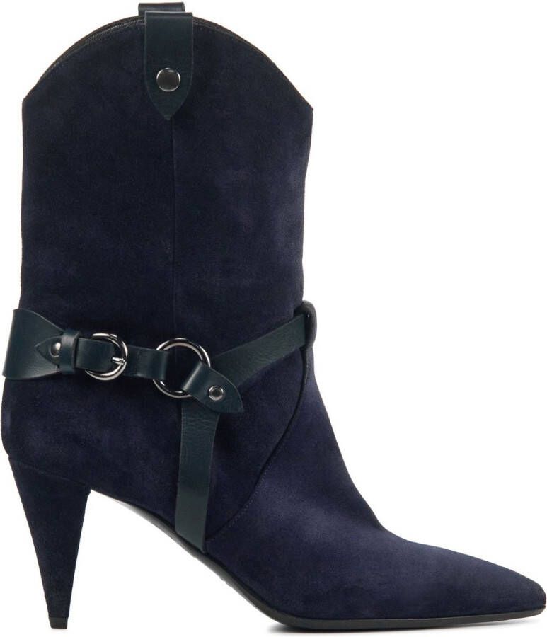 Strategia Cowboylaarzen Dames Laarzen Damesschoenen Suède A5301 Blauw